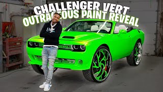 PICKING UP MY OUTRAGEOUS PAINTED CONVERTIBLE CHALLENGER ON 32S REVEAL [upl. by Notnelc]