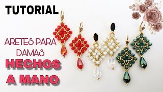 TUTORIAL DE ARETES DE BISUTERÍA PARA DAMAS HECHOS A MANO FÁCIL DE HACER PASO PASO [upl. by Natasha]