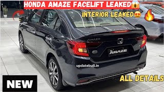 Honda Amaze 2024 Facelift Interior Leaked 😱  Booking Started  All Details [upl. by Naziaf139]