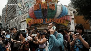 Mainland Chinese tourists flock to Macau for holiday [upl. by Eisor139]