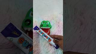 CROCODILE loves cadburry Curly Wurly chocolate caramel food satisfying asmr trending shorts [upl. by Arvell]