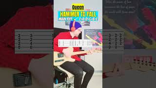 Queen  Hammer to Fall Main Riff Guitar Lesson  Tab  Tutorial guitar tutorial [upl. by Aitsirt88]