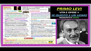 ✅ PRIMO LEVI riassunto semplice vita e Opere  Se questo è un uomo RIASSUNTO X MEDIE [upl. by True]