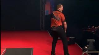 Dirk van Duijvenbodes walk on at 2020 Belgian Darts Championship [upl. by Suedama]