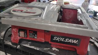 Tile Wet Saw Blade Replacement HowTo no Saw Wrench [upl. by Akenal]