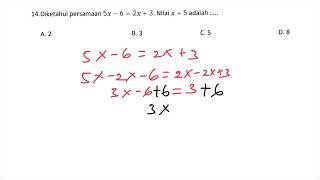 Ujian smp diketahui persamaan 5x62x3 nilai x5 adalah [upl. by Peih759]