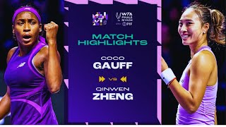 Qinwen Zheng vs Coco Gauff Highlights Full Match WTA Final Riyadh 2024 Made with Clipchamp [upl. by Mahgirb857]