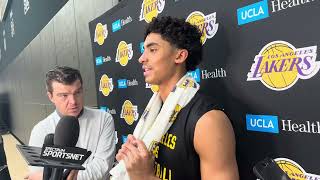 Lakers Practice Max Christie On Learning From Failures [upl. by Aerbma]