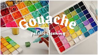 Cleaning my Gouache Palette 🎨  How i clean my palette  Himi Miya Gouache Palette  Satisfying ASMR [upl. by Field]