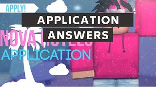 Nova Hotels Application Answers 2020  How to PASS your APPLICATION ROBLOX [upl. by Becht]