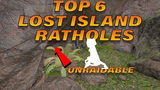 Top 6 RatholesUnraidable Base Locations  Ark Lost Island [upl. by Aihsar]