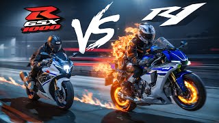 Yamaha R1 2016 VS Suzuki GSXR 1000 L7 [upl. by Nairdna]