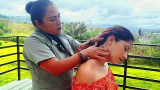 MARTHA♥PANGOL amp MARCELA 💗ASMR RELAXING AND SPIRITUAL MASSAGE FOR HEAD NECK AND HALF BACK NATURAL [upl. by Lotte]