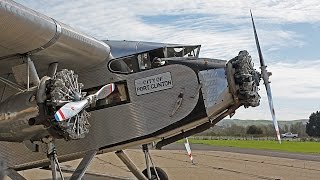 Ford TriMotor flying at Lompoc CA [upl. by Ahsemrak]