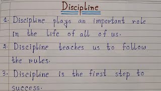 10 Lines On Discipline In English  10 Lines Essay On Discipline  Easy Sentences About Discipline [upl. by Zashin500]