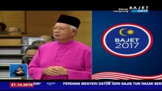 Najib Razak Ucapan Pembentangan BAJET 2017 di Parlimen [upl. by Aymer194]