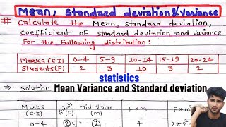 calculate standard deviation and its coefficient  Calculate Variance  Calculate means Statistics [upl. by Deutsch]