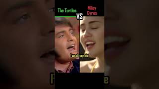 MILEY CYRUS vs THE TURTLES  Happy Together  shorts versus music [upl. by Nihi445]