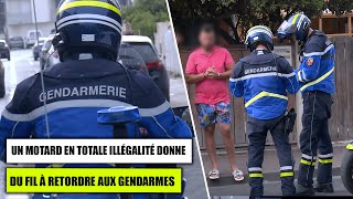 Un motard en totale illégalité donne du fil à retordre aux gendarmes [upl. by Riannon]