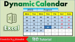 How to Create a Dynamic Calendar in Excel  No VBA [upl. by Nylecyoj]