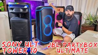 JBL Partybox Ultimate VS Sony ULT Tower 10 Sound Test and Specs Comparison [upl. by Alesig]