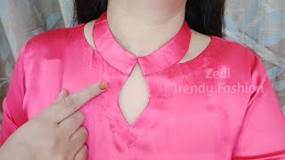 Latest Collar Neck Design Kurti Cutting Stitching Stylish Collar Neck Polo Collar Turtle Neck DIY [upl. by Aillicsirp299]