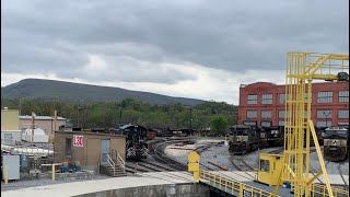 Train passing through the juniata shops NS yard in Altoona PA on the mainline [upl. by Ybeloc]