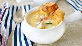 Fish Chowder  Old Bay Sourdough Croutons [upl. by Sisco]