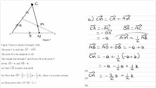 Vectors Exam Questions  A Level Maths  Edexcel Pure Year 1  Q8 level 3 [upl. by Milks]