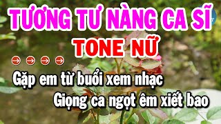 Karaoke Tương Tư Nàng Ca Sĩ Tone Nữ Nhạc Sống Dễ Hát Nhất  Karaoke Đệ Nhất [upl. by Analli]