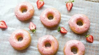 The Best Baked Doughnuts with Fresh Strawberry Glaze [upl. by Yartnoed299]