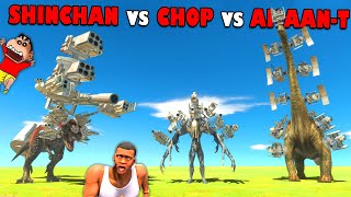 SHINCHAN TEAM vs CHOP TEAM vs AMAAN TEAM in Animal Revolt Battle Simulator Dinosaur Game  AMANYT [upl. by Ransom271]