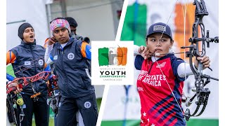 India v USA – compound U18 women team gold  Limerick 2023 World Archery Youth Championships [upl. by Neuburger]