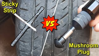 Tire Plug Strip Vs Mushroom Plug Puncture Repair Kits [upl. by Brentt251]