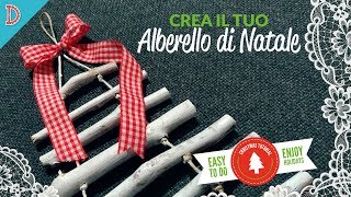 ALBERO DI NATALE in LEGNO FAI DA TE 🎄 Decorazione Rustica Naturale Tutorial Facile [upl. by Perretta]