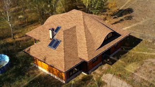 Pokrycia dachowe dom pokryty gontem GAF Timberline HD Shakewood [upl. by Eilitan]