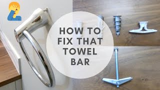 How to Fix a Towel Bar that has been ripped out of the drywall [upl. by Enait877]