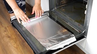 Wrap a dirty oven in foil After 2 hours all burns will disappear [upl. by Lehsar815]