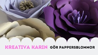 PAPPERSPYSSEL Kreativa Karin gör pappersblommor [upl. by Nimesay447]