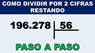 DIVISION POR DOS 2 CIFRAS RESTANDO PASO A PASO [upl. by Mosier]