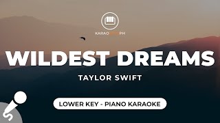 Wildest Dreams  Taylor Swift Lower Key  Piano Karaoke [upl. by Araem104]