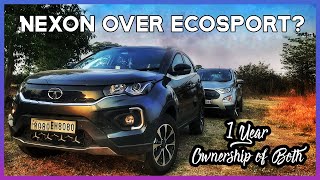 Why Nexon over Ecosport  1 Year Ownership Experience  Tata Nexon vs Ford Ecosport 2021 [upl. by Dripps119]