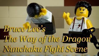 Lego Bruce Lee 李小龙 and The Way of the Dragon Nunchaku Fight Scene 猛龍過江双截棍战斗场面 Stop Motion [upl. by Suirtemid]