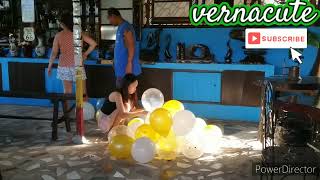 florantes private pool preparing balloons decor vernacute9617 [upl. by Alburg853]