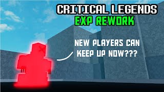 Rebirth Under 3 MINUTES  Critical Legends EXP REWORK Roblox [upl. by Noonberg]