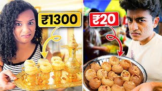 Trying Indias Most EXPENSIVE Pani Puri Golgappe [upl. by Oirtemed]