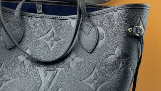 LUXURY ITEM REVIEW  Louis Vuitton Neverfull MM Empreinte Leather [upl. by Hornstein]