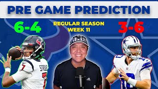 COWBOYS BEAT TEXANS IN WEEK 11  PreGame Prediction DallasCowboys NFL [upl. by Jacobo]