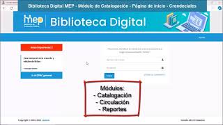 1Biblioteca Digital MEP Catalogación página de inicio [upl. by Monney]