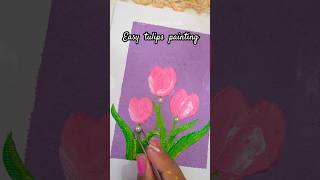 Tulips with baking soda 🤔🌷 painting canvaspainting shorts shortvideo acrylicpainting howto [upl. by Hauser882]